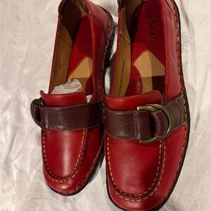 Women’s Red Leather Loafers